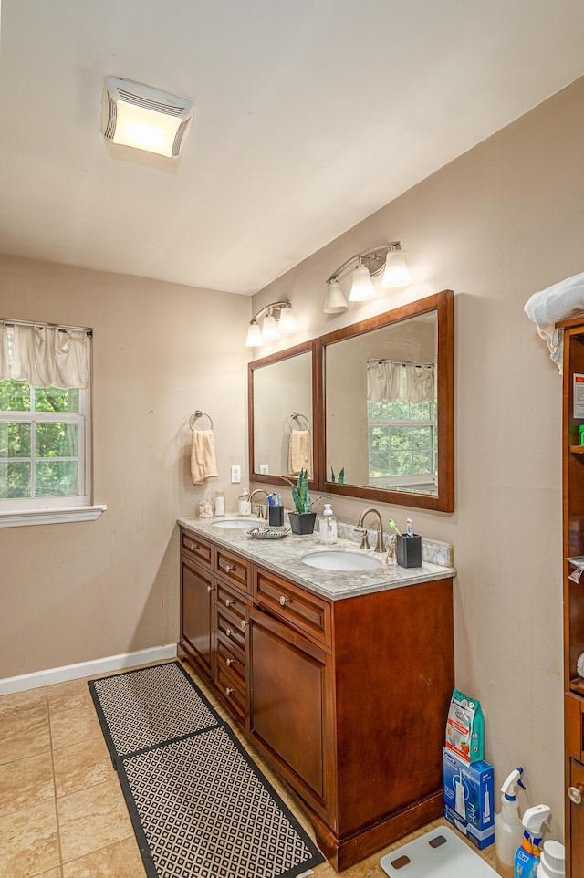 848 Skyline Park Dr, Signal Mountain, TN 37377 - bathroom featuring double vanity and baseboards