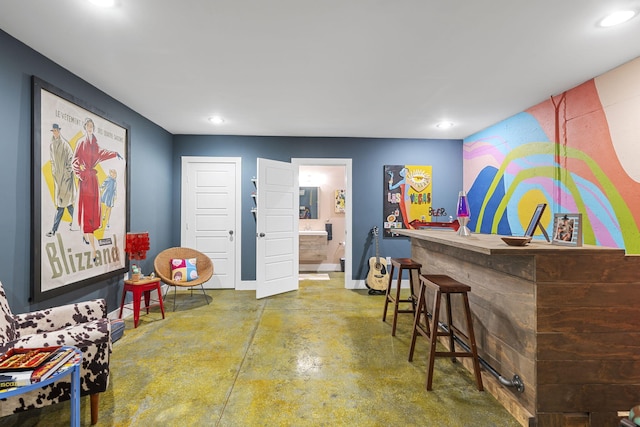 834 Dartmouth St, Chattanooga, TN 37405 - interior space with concrete floors, recessed lighting, and a bar