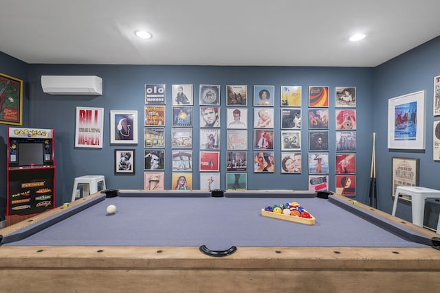 834 Dartmouth St, Chattanooga, TN 37405 - playroom with a wall unit AC, pool table, and recessed lighting