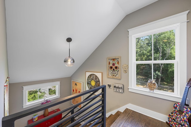 834 Dartmouth St, Chattanooga, TN 37405 - staircase featuring vaulted ceiling and healthy amount of natural light