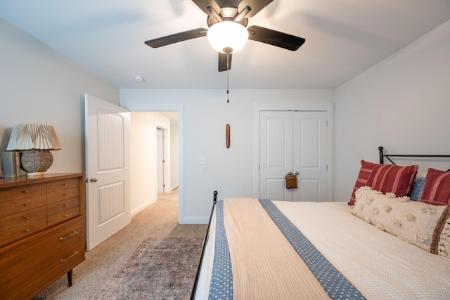 8520 Kensley Ln, Hixson, TN 37343 - bedroom featuring carpet flooring, a closet, and a ceiling fan