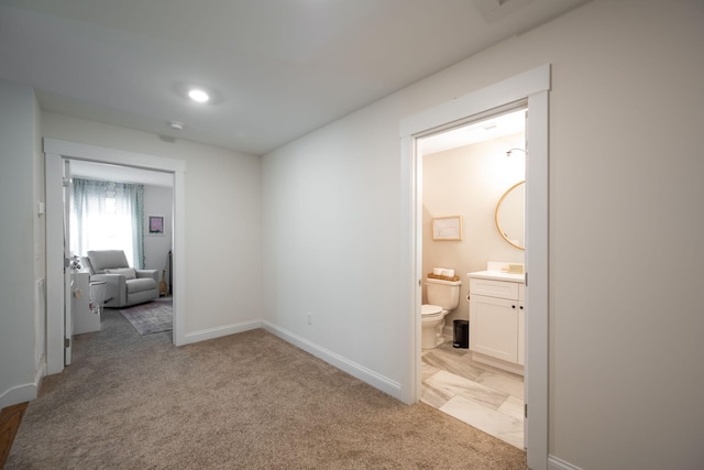 8520 Kensley Ln, Hixson, TN 37343 - hallway featuring light carpet and baseboards