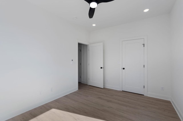 1310 Top St, Chattanooga, TN 37408 - unfurnished bedroom with wood finished floors, recessed lighting, and ceiling fan