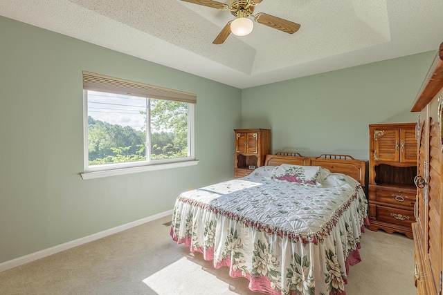 6134 Blue Ash Dr, Ooltewah, TN 37363 - carpeted bedroom with a textured ceiling and ceiling fan