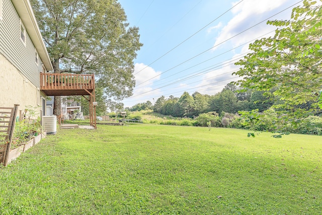 6134 Blue Ash Dr, Ooltewah, TN 37363 - view of green lawn featuring a wooden deck