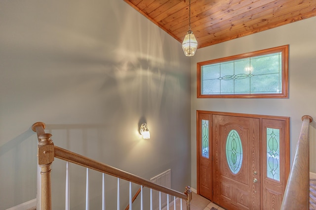 6134 Blue Ash Dr, Ooltewah, TN 37363 - entryway with wood ceiling and baseboards