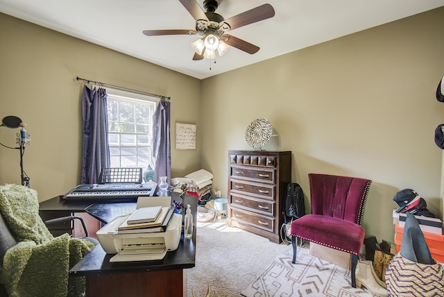 5215 Austin Rd, Hixson, TN 37343 - carpeted home office featuring a ceiling fan