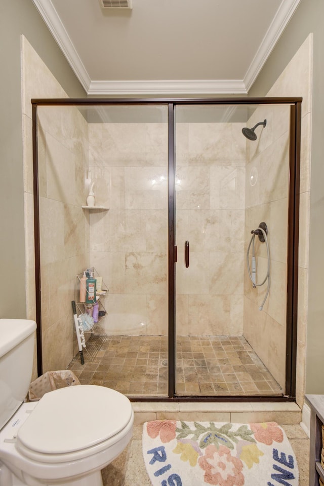 5215 Austin Rd, Hixson, TN 37343 - bathroom with ornamental molding, a shower stall, and vanity