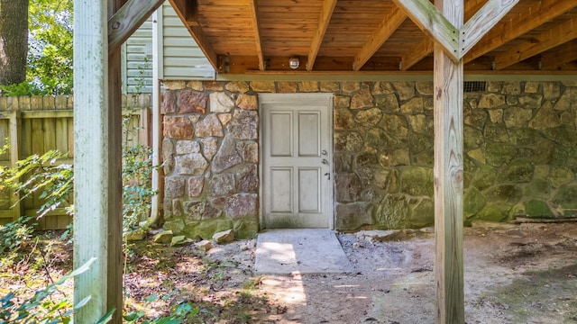 6515 Lake Shadows Cir, Hixson, TN 37343 - view of exterior entry with stone siding