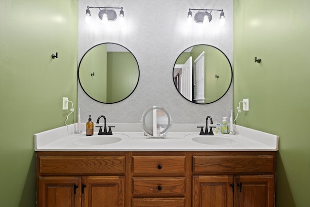 90 Quail Run, Lafayette, GA 30728 - full bath with double vanity and wallpapered walls