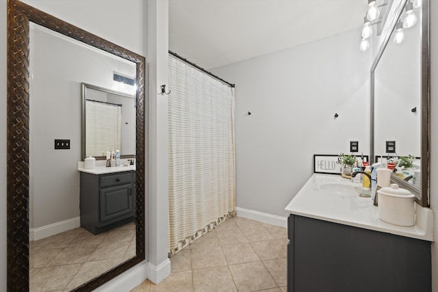 90 Quail Run, Lafayette, GA 30728 - full bathroom featuring vanity, tile patterned flooring, and a shower with shower curtain