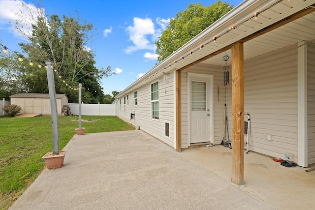 90 Quail Run, Lafayette, GA 30728 - fenced backyard with a patio and a storage shed