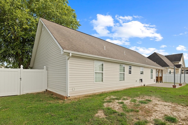90 Quail Run, Lafayette, GA 30728 - back of house with a patio, a shingled roof, and a gate