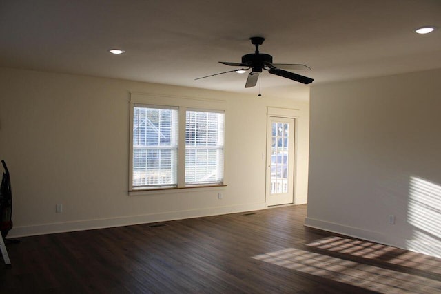 6248 Old Dunlap Rd, Whitwell, TN 37397 - spare room with recessed lighting, dark wood finished floors, and ceiling fan