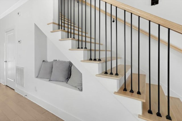 1493 Sinclair Ave, Chattanooga, TN 37408 - staircase featuring wood finished floors and baseboards