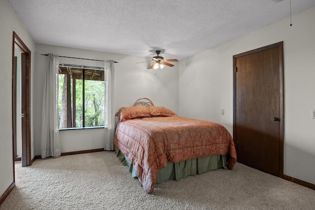 4128 Hamill Rd, Hixson, TN 37343 - bedroom with carpet, a textured ceiling, and ceiling fan