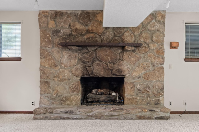 4128 Hamill Rd, Hixson, TN 37343 - detailed view of carpet and a stone fireplace