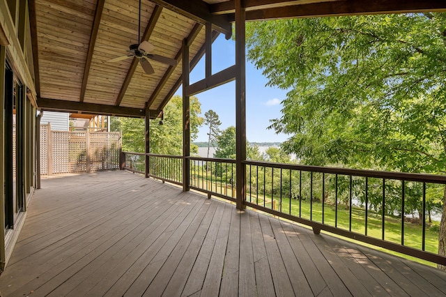 4128 Hamill Rd, Hixson, TN 37343 - wooden deck with a ceiling fan