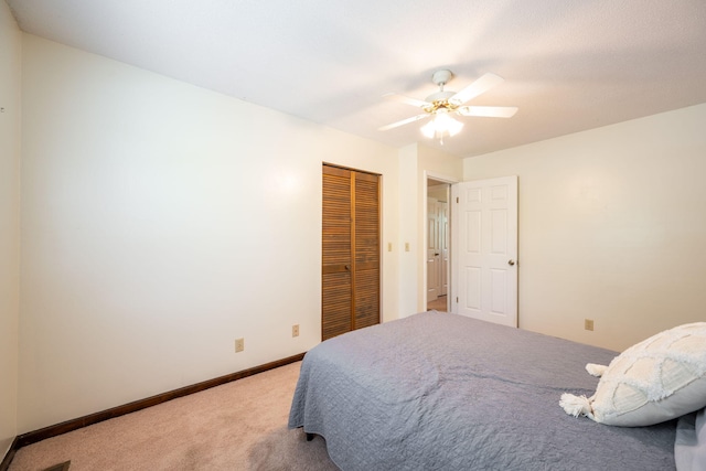 1107 Copperwood Dr, Hixson, TN 37343 - carpeted bedroom with a closet and ceiling fan