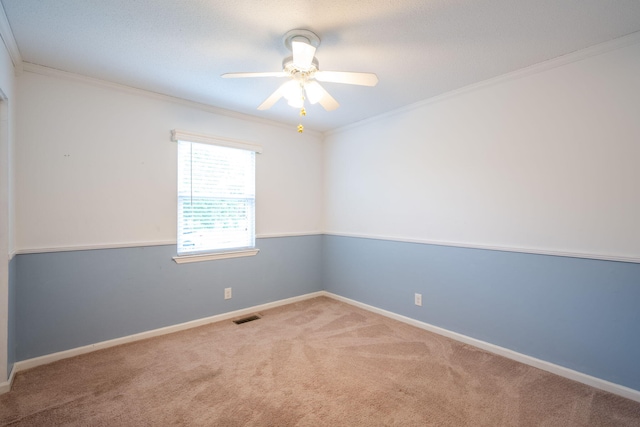 1107 Copperwood Dr, Hixson, TN 37343 - carpeted empty room featuring ornamental molding and a ceiling fan