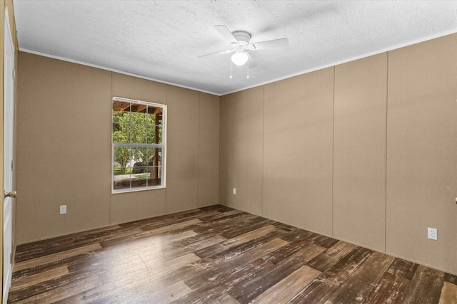 1483 Resaca Lafayette Rd NW, Resaca, GA 30735 - empty room featuring hardwood / wood-style floors, ceiling fan, a textured ceiling, crown molding, and a decorative wall