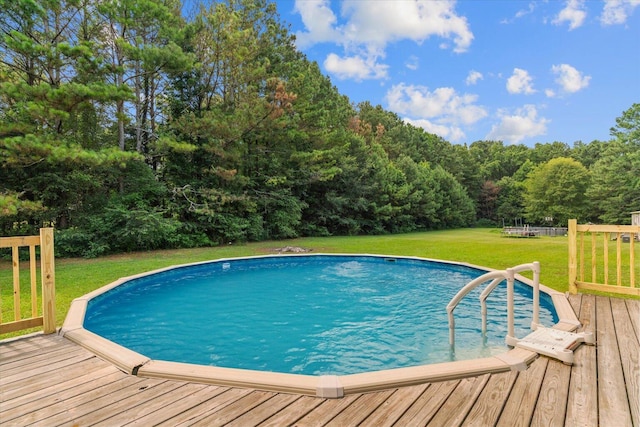 1483 Resaca Lafayette Rd NW, Resaca, GA 30735 - outdoor pool with a yard, a deck, and a forest view
