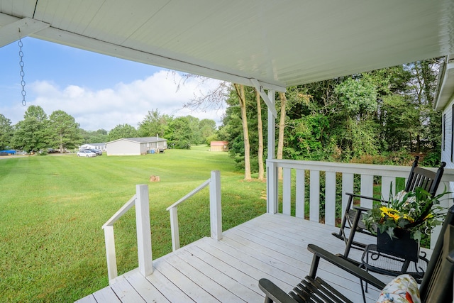 63 Applewood Ln, Chatsworth, GA 30705 - wooden terrace with a yard