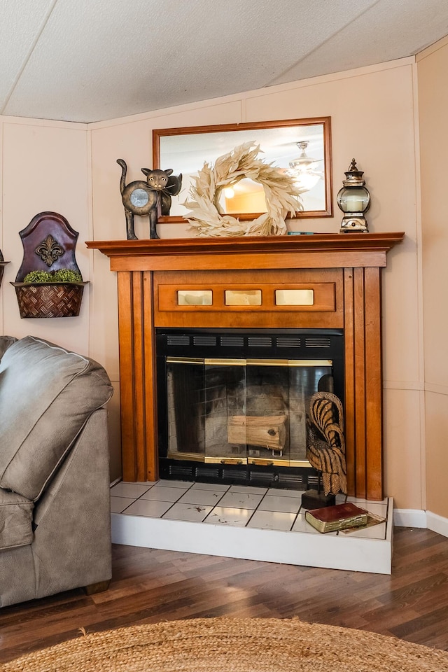 63 Applewood Ln, Chatsworth, GA 30705 - detailed view of a glass covered fireplace and wood finished floors