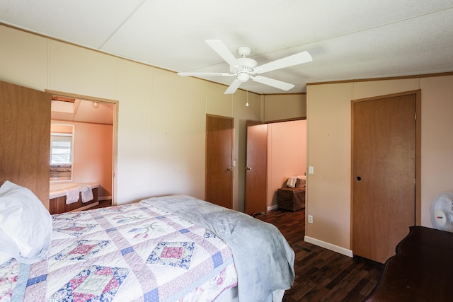 63 Applewood Ln, Chatsworth, GA 30705 - bedroom with dark wood-type flooring and ceiling fan