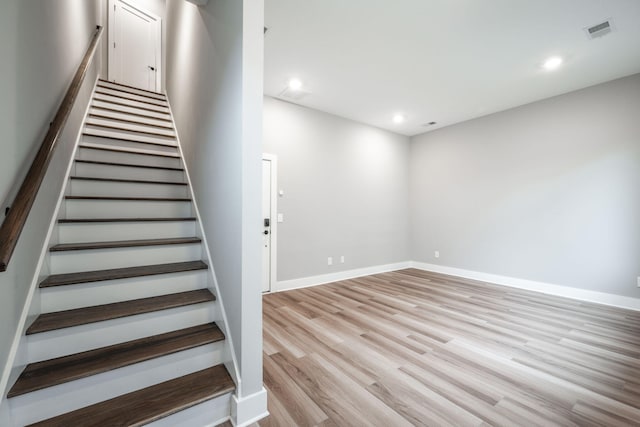 745 Burnside Pl, Chattanooga, TN 37408 - staircase featuring wood finished floors and recessed lighting