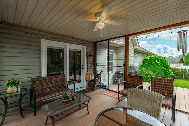 212 Cox Ln, Soddy Daisy, TN 37379 - deck with ceiling fan