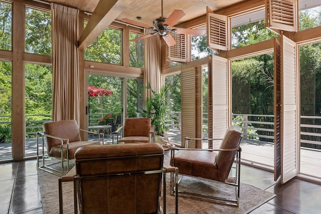 2554 Crestwood Dr, Chattanooga, TN 37415 - sunroom / solarium with finished concrete floors, plenty of natural light, and wood ceiling