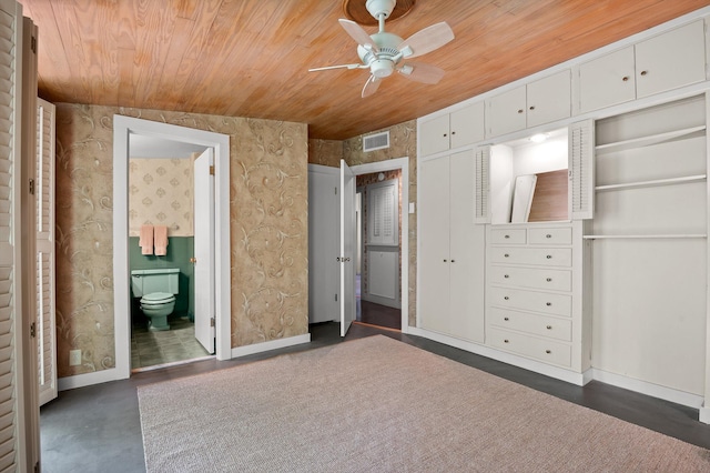 2554 Crestwood Dr, Chattanooga, TN 37415 - unfurnished bedroom with wooden ceiling, ensuite bath, and concrete flooring