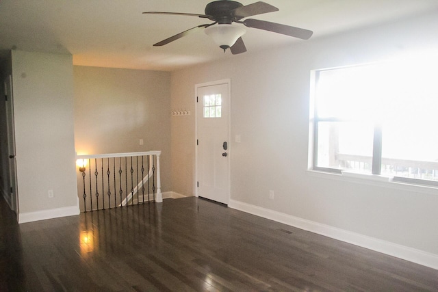 2730 Windthrush Dr, Chattanooga, TN 37421 - entrance foyer featuring wood finished floors and a ceiling fan