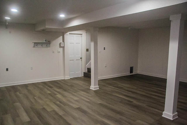 2730 Windthrush Dr, Chattanooga, TN 37421 - finished basement with recessed lighting, dark wood-style floors, and stairway