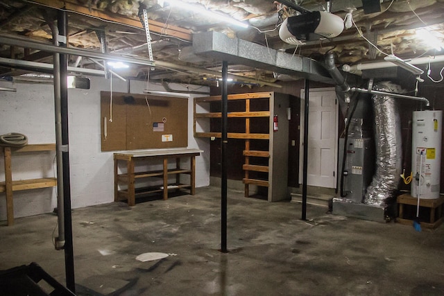 2730 Windthrush Dr, Chattanooga, TN 37421 - unfinished basement with gas water heater and a workshop area