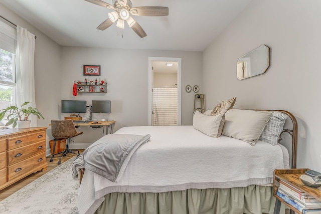 320 Kempton Ln Unit 2, Dalton, GA 30721 - bedroom featuring a desk, wood finished floors, and ceiling fan