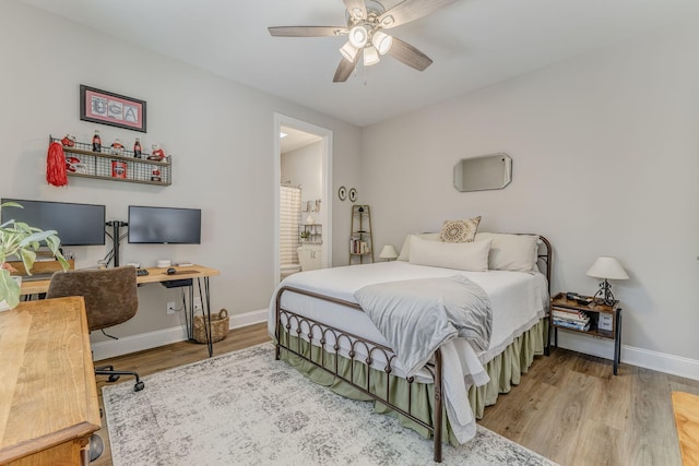 320 Kempton Ln Unit 2, Dalton, GA 30721 - bedroom featuring an office area, wood finished floors, and ceiling fan