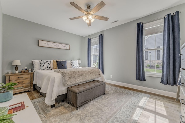 320 Kempton Ln Unit 2, Dalton, GA 30721 - bedroom featuring multiple windows, light wood finished floors, and a ceiling fan
