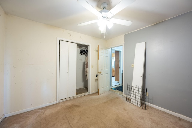 7635 Austin Dr, Chattanooga, TN 37416 - unfurnished bedroom featuring carpet floors, a closet, and ceiling fan