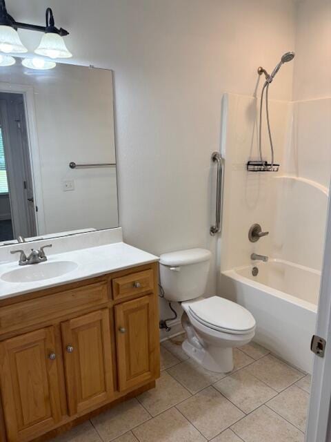 731 Callaway Ct, Chattanooga, TN 37421 - bathroom with vanity, tile patterned flooring, and bathing tub / shower combination