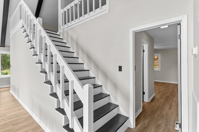 2219 Rocky Face Cir, Dalton, GA 30720 - stairs featuring wood finished floors