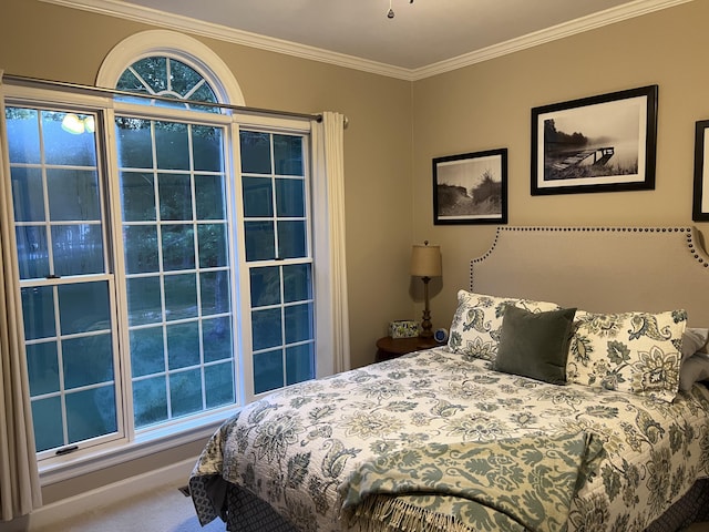 8712 Brow Lake Rd, Soddy Daisy, TN 37379 - carpeted bedroom featuring ornamental molding and baseboards