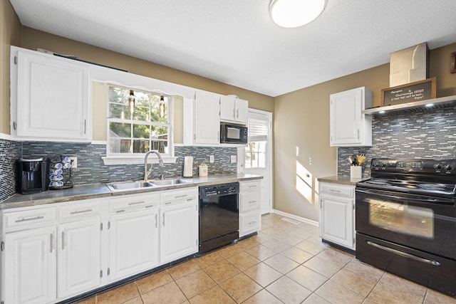 7700 Dune Ln, Hixson, TN 37343 - kitchen featuring black appliances, wall chimney exhaust hood, tasteful backsplash, and healthy amount of natural light