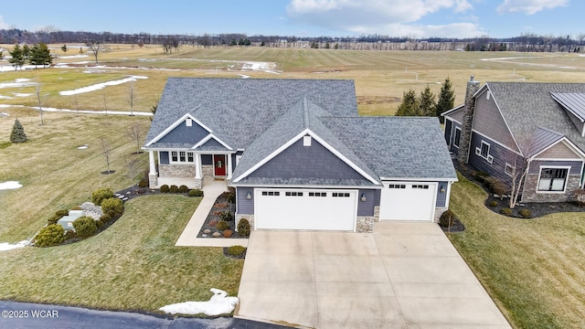 aerial view featuring a rural view