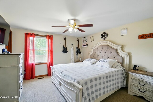 442 N Phillips Rd, Harrod, OH 45850 - bedroom featuring carpet floors, a ceiling fan, and baseboards