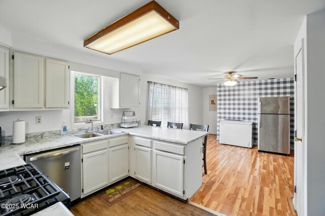 442 N Phillips Rd, Harrod, OH 45850 - kitchen with a sink, appliances with stainless steel finishes, plenty of natural light, and a peninsula