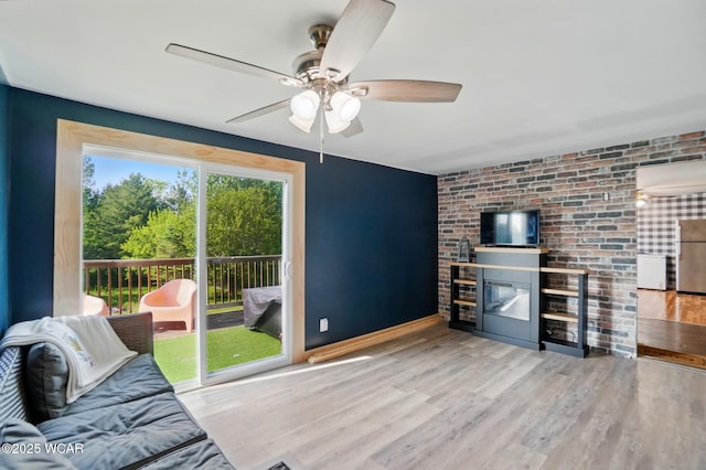 442 N Phillips Rd, Harrod, OH 45850 - living area featuring wood finished floors, ceiling fan, and baseboards