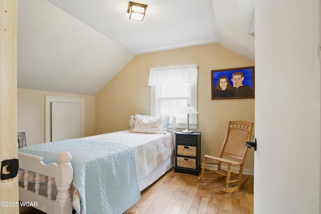 800 S Tyler St, Van Wert, OH 45891 - bedroom featuring hardwood / wood-style flooring and vaulted ceiling
