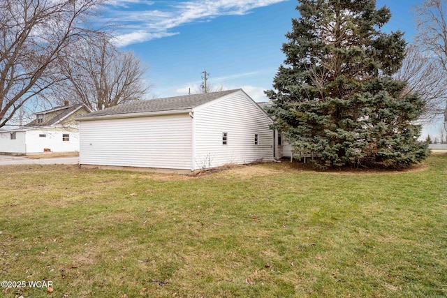 view of property exterior featuring a yard